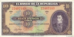 10 Pesos Oro COLOMBIA  1949 P.389d