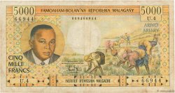 5000 Francs - 1000 Ariary MADAGASCAR  1966 P.060a