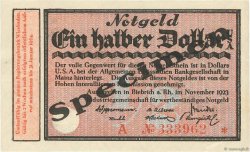 1/2 Dollar Spécimen DEUTSCHLAND Biebrich 1923 Mul.0420s