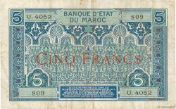 5 Francs MAROC  1923 P.09
