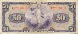 50 Deutsche Mark GERMAN FEDERAL REPUBLIC  1948 P.07a VF-