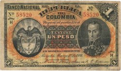 1 Peso COLOMBIE  1888 P.214 TB+