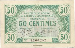 50 Centimes AFRIQUE ÉQUATORIALE FRANÇAISE  1917 P.01a MBC