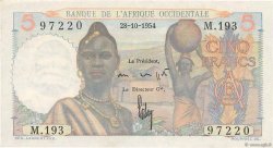 5 Francs FRENCH WEST AFRICA  1954 P.36 fST+