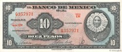 10 Pesos MEXICO  1954 P.058b SC+