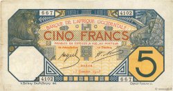 5 Francs DAKAR AFRIQUE OCCIDENTALE FRANÇAISE (1895-1958) Dakar 1928 P.05Bvar