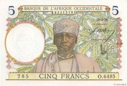 5 Francs AFRIQUE OCCIDENTALE FRANÇAISE (1895-1958)  1939 P.21 pr.NEUF
