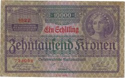 1 Schilling sur 10000 Kronen AUSTRIA  1924 P.087 BC