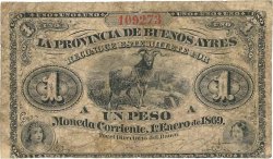 1 Peso ARGENTINA  1869 PS.0481a q.MB