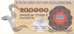 200000 Zlotych POLAND  1989 P.155a UNC