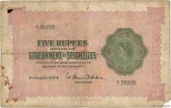 5 Rupees SEYCHELLES  1954 P.11a G