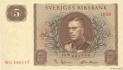 5 Kronor SWEDEN  1956 P.42c XF+