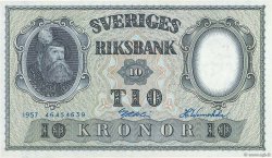 10 Kronor SUÈDE  1957 P.43e ST