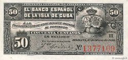 50 Centavos CUBA  1896 P.046a UNC