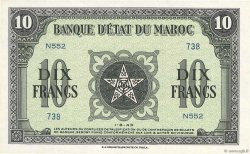10 Francs MAROKKO  1943 P.25 fST+