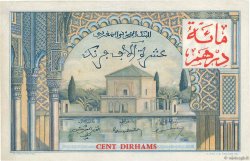 100 Dirhams sur 10000 Francs MOROCCO  1955 P.52 XF-