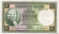 5 Kronur ISLANDE  1948 P.32a pr.TTB