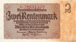 2 Rentenmark GERMANIA  1937 P.174b AU