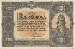 1000 Korona UNGARN  1920 P.066a fVZ