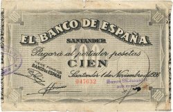 100 Pesetas SPANIEN Santander 1936 PS.585d S