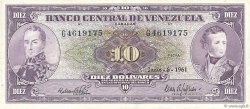 10 Bolivares VENEZUELA  1961 P.042a VZ