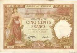 500 Francs YIBUTI  1938 P.09b BC+