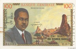 100 Francs Spécimen CAMEROON  1962 P.10s AU