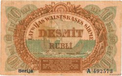10 Rubli LETTLAND  1919 P.04d S