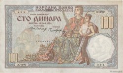 100 Dinara YUGOSLAVIA  1934 P.031 MBC