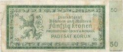 50 Korun BOHEMIA & MORAVIA  1940 P.05a F-