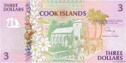 3 Dollars COOK ISLANDS  1992 P.07a UNC