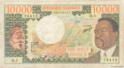 10000 Francs GABON  1974 P.05a q.MB
