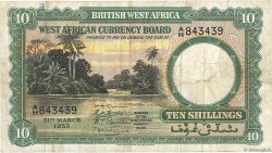 10 Shillings AFRIQUE OCCIDENTALE BRITANNIQUE  1953 P.09a