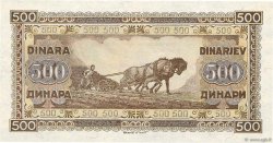 500 Dinara YUGOSLAVIA  1946 P.066a q.FDC