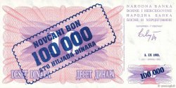 100000 Dinara BOSNIE HERZÉGOVINE  1993 P.034a NEUF