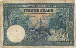 20 Francs CONGO BELGE  1946 P.15E TB