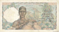 1000 Francs FRENCH WEST AFRICA  1948 P.42 fS