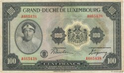 100 Francs LUXEMBURGO  1934 P.39a BC