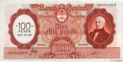 100 Pesos sur 10000 Pesos ARGENTINA  1969 P.286 q.FDC