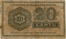 20 Centu LITHUANIA  1922 P.11a F