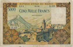 5000 Francs MOROCCO  1953 P.49 F