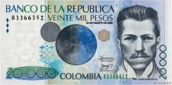 20000 Pesos COLOMBIA  2009 P.454r FDC