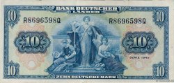 10 Deutsche Mark GERMAN FEDERAL REPUBLIC  1949 P.16a MBC