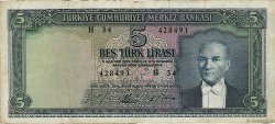 5 Lira TURQUíA  1965 P.174 BC+