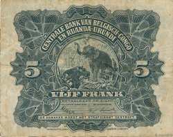 5 Francs BELGIAN CONGO  1953 P.21 F