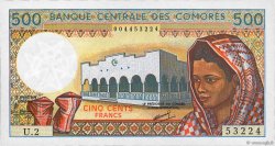 500 Francs KOMOREN  1986 P.10a2