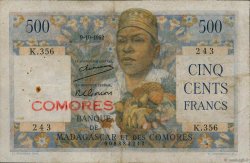 500 Francs COMORES  1963 P.04a TB+