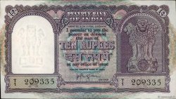 10 Rupees INDIEN  1957 P.039c