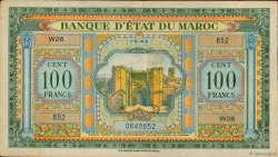 100 Francs MAROKKO  1943 P.27a