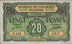 20 Francs TUNESIEN  1948 P.22
